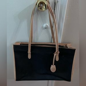 Saks fifth avenue black and nude tote